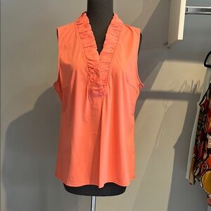 Pink Ruffled Sleeveless Blouse